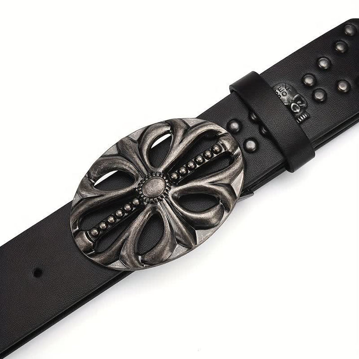 Ceinture en cuir rivetée squelette vintage de style bohème
