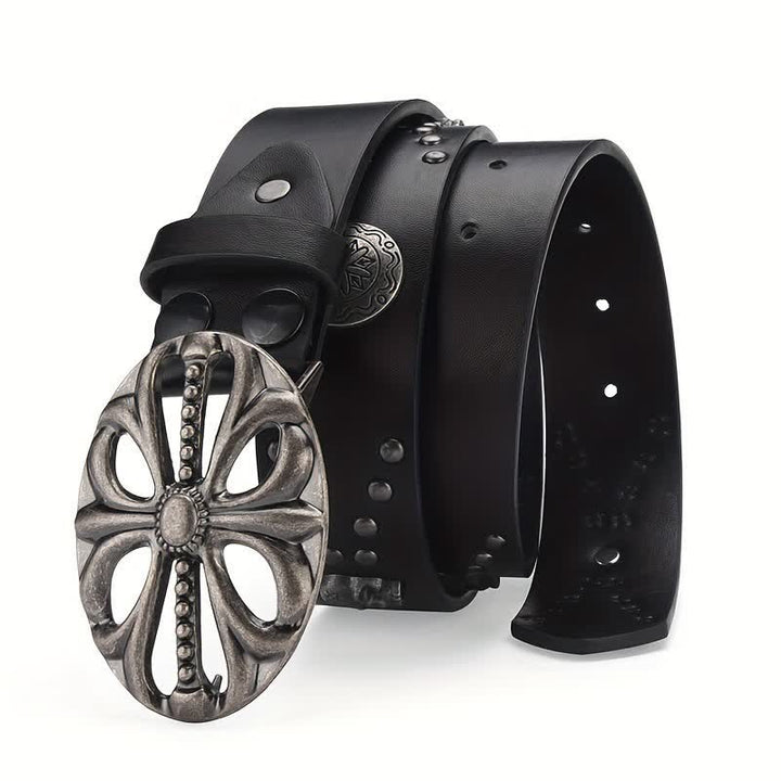 Ceinture en cuir rivetée squelette vintage de style bohème