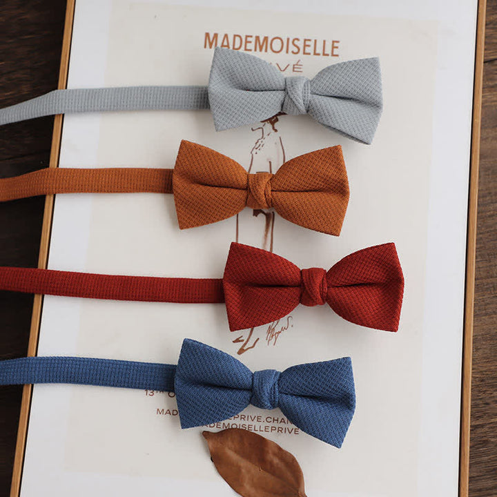 Nœud papillon de couleur unie pour homme à thème Morandi