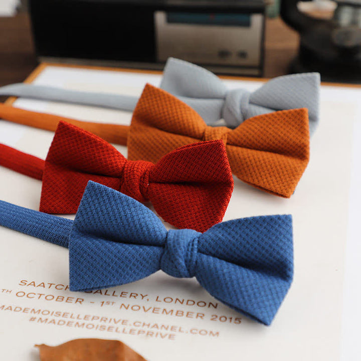 Nœud papillon de couleur unie pour homme à thème Morandi