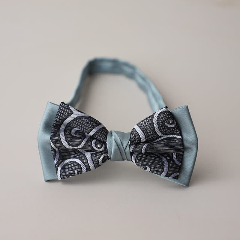 Nœud papillon double épaisseur à motif cachemire vintage pour homme