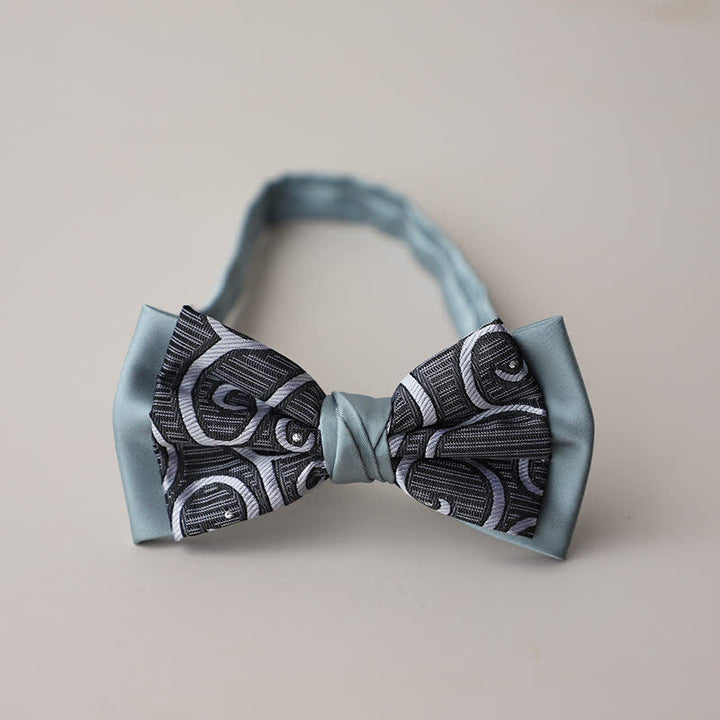 Nœud papillon double épaisseur à motif cachemire vintage pour homme