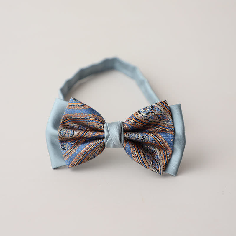 Nœud papillon double épaisseur à motif cachemire vintage pour homme