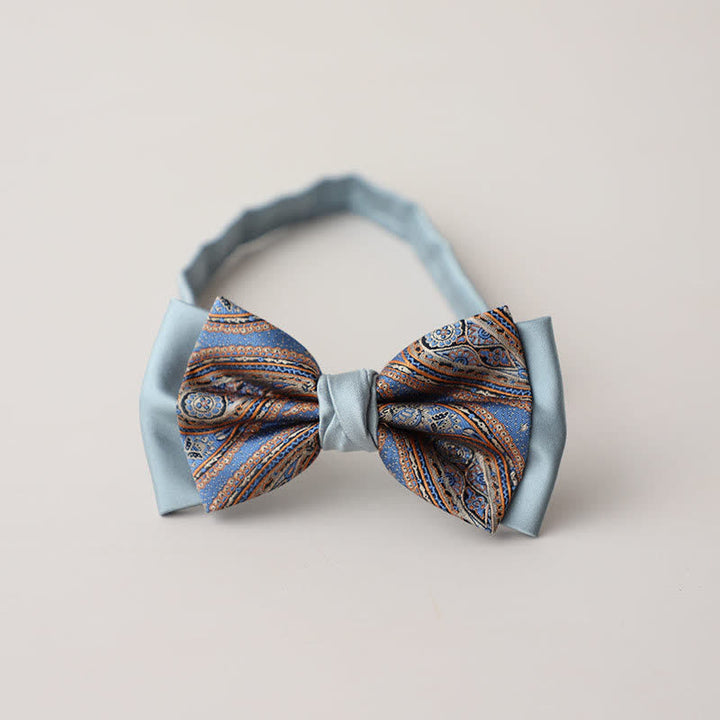 Nœud papillon double épaisseur à motif cachemire vintage pour homme