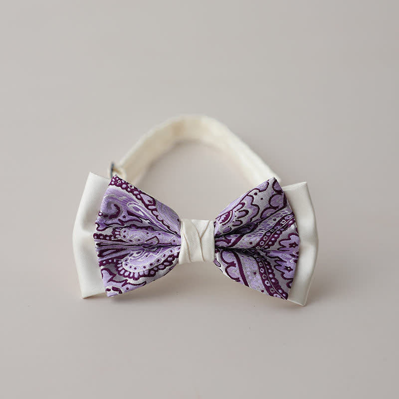 Nœud papillon double épaisseur à motif cachemire vintage pour homme