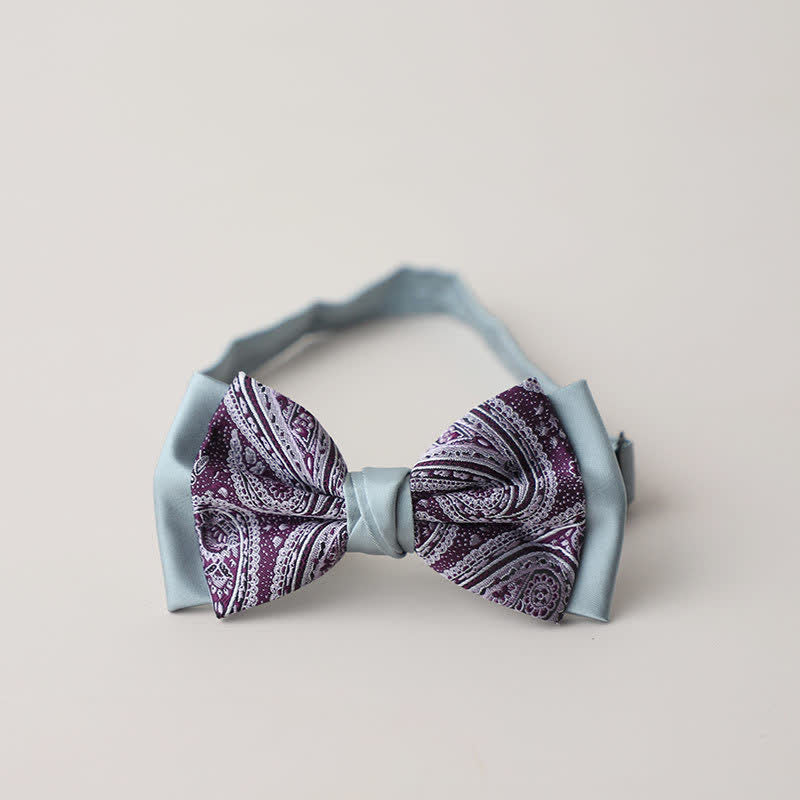 Nœud papillon double épaisseur à motif cachemire vintage pour homme