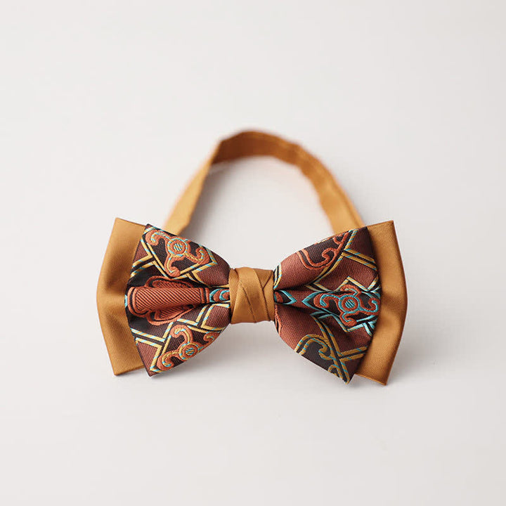 Nœud papillon double épaisseur à motif cachemire vintage pour homme