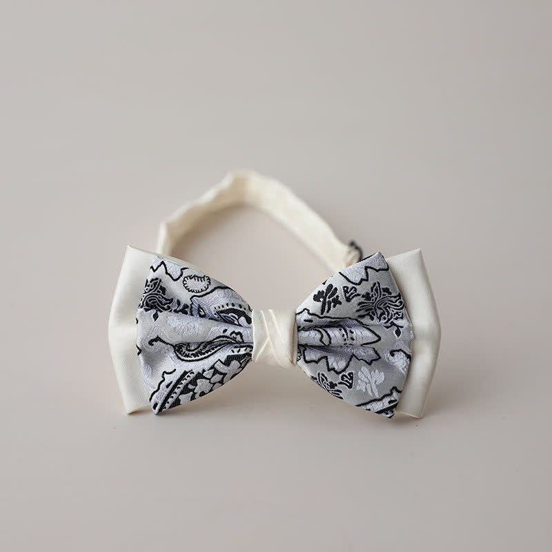 Nœud papillon double épaisseur à motif cachemire vintage pour homme