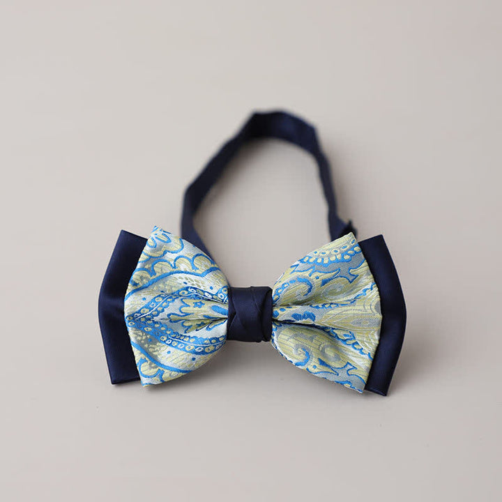 Nœud papillon double épaisseur à motif cachemire vintage pour homme