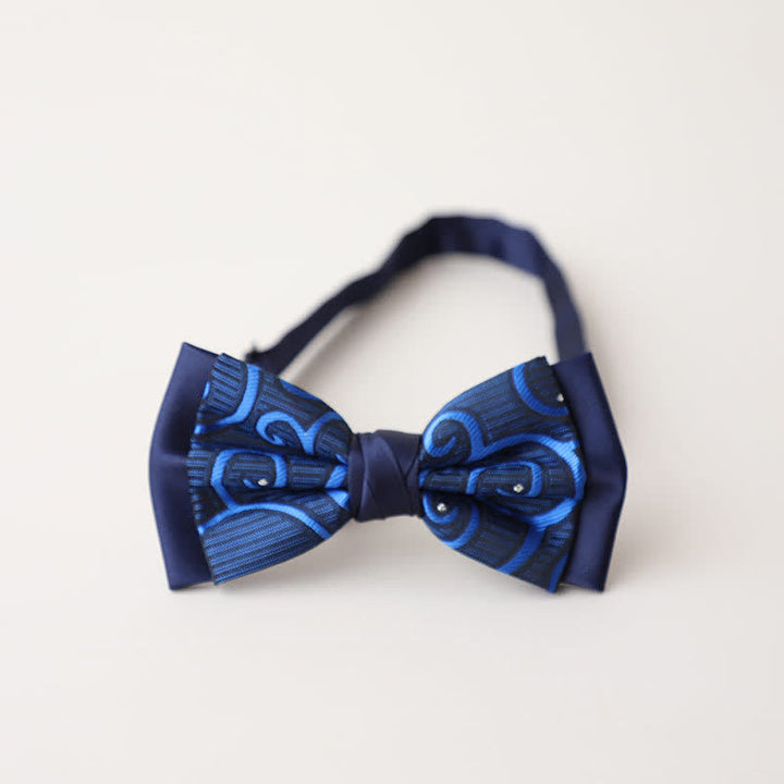 Nœud papillon double épaisseur à motif cachemire vintage pour homme