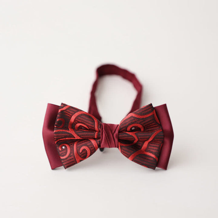Nœud papillon double épaisseur à motif cachemire vintage pour homme