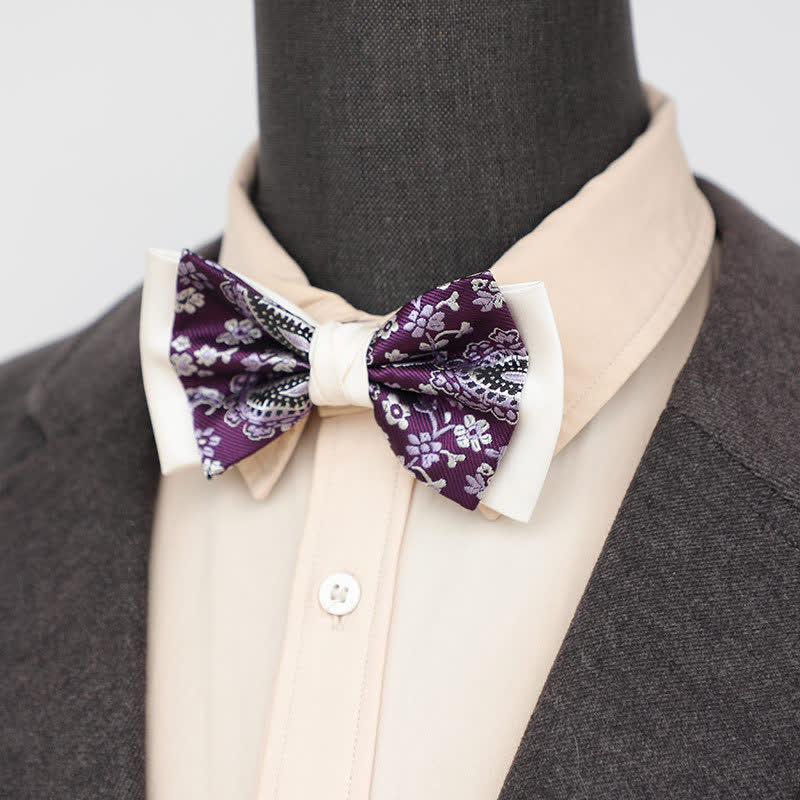 Nœud papillon double épaisseur à motif cachemire vintage pour homme