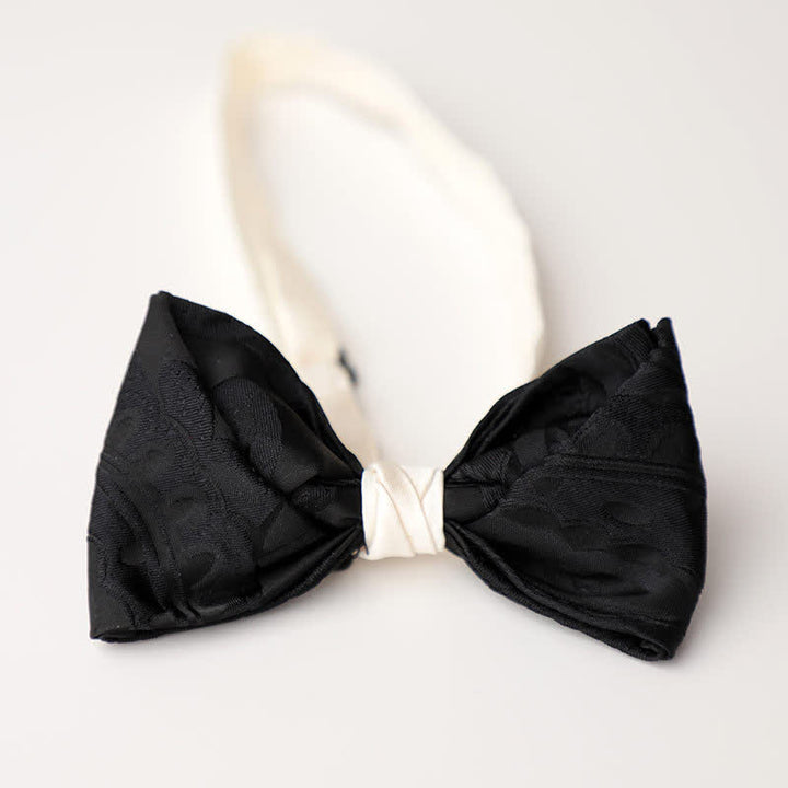 Nœud papillon élégant noir et blanc pour homme