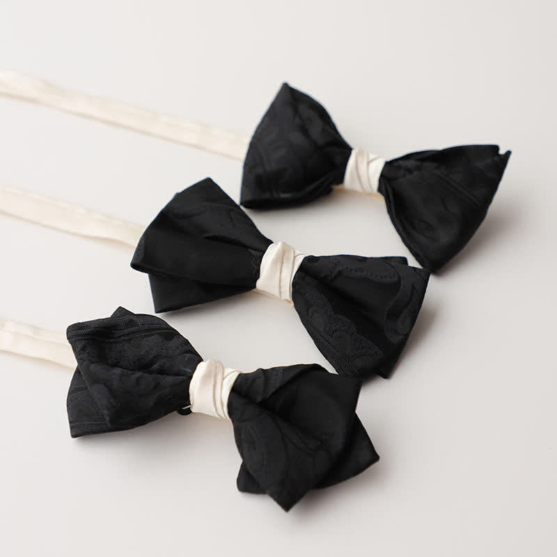 Nœud papillon élégant noir et blanc pour homme