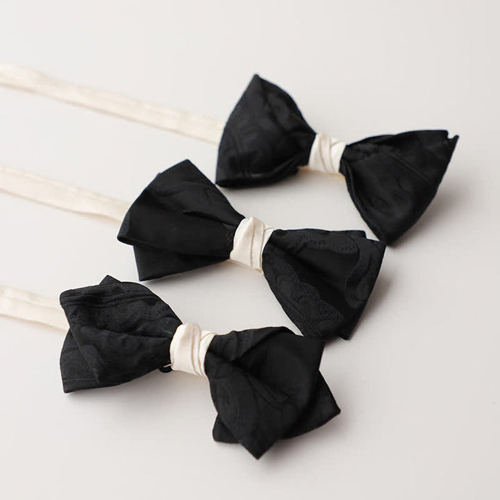 Nœud papillon élégant noir et blanc pour homme