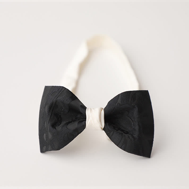 Nœud papillon élégant noir et blanc pour homme