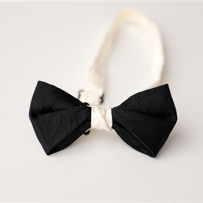 Nœud papillon élégant noir et blanc pour homme