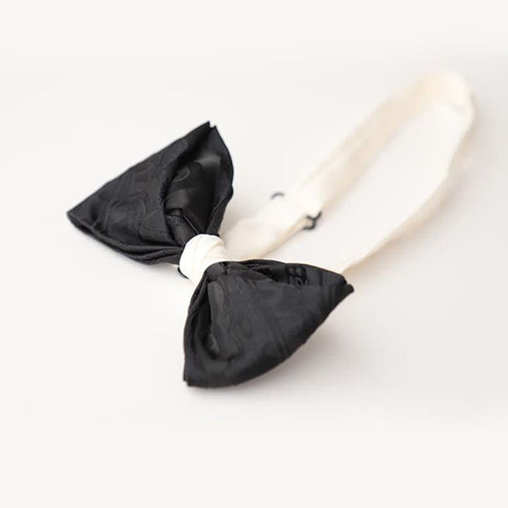 Nœud papillon élégant noir et blanc pour homme