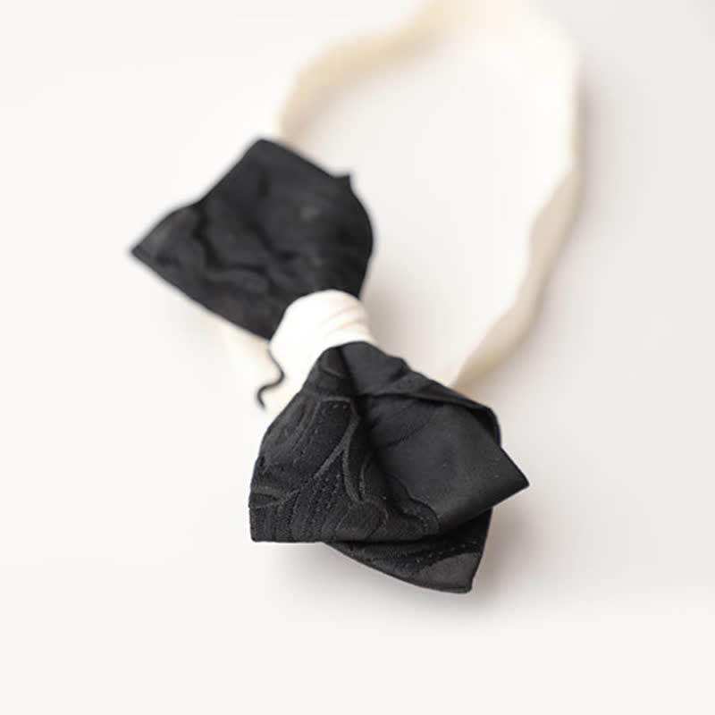 Nœud papillon élégant noir et blanc pour homme