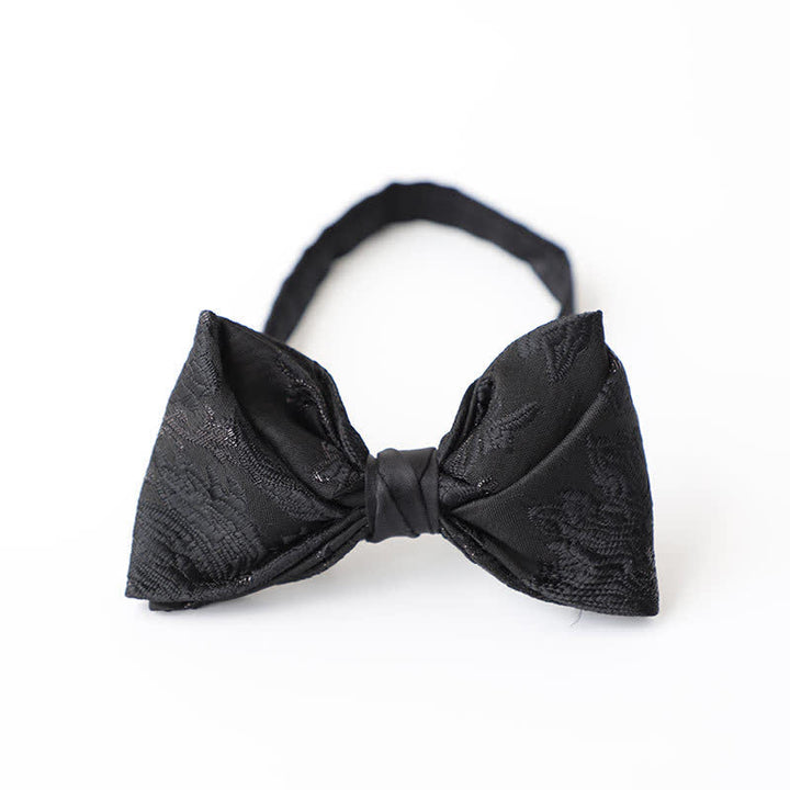 Nœud papillon noir à motif délicat pour homme