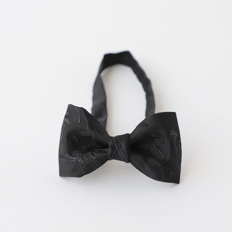 Nœud papillon noir à motif délicat pour homme