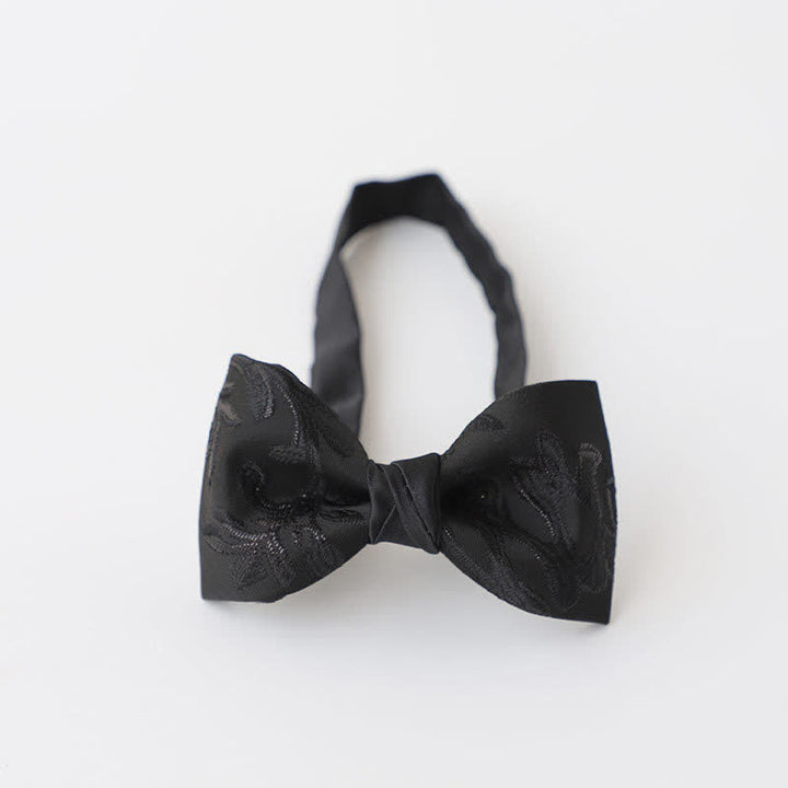 Nœud papillon noir à motif délicat pour homme