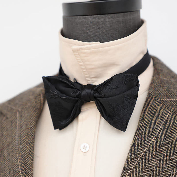 Nœud papillon noir à motif délicat pour homme