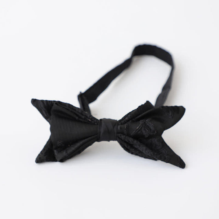 Nœud papillon noir à motif délicat pour homme