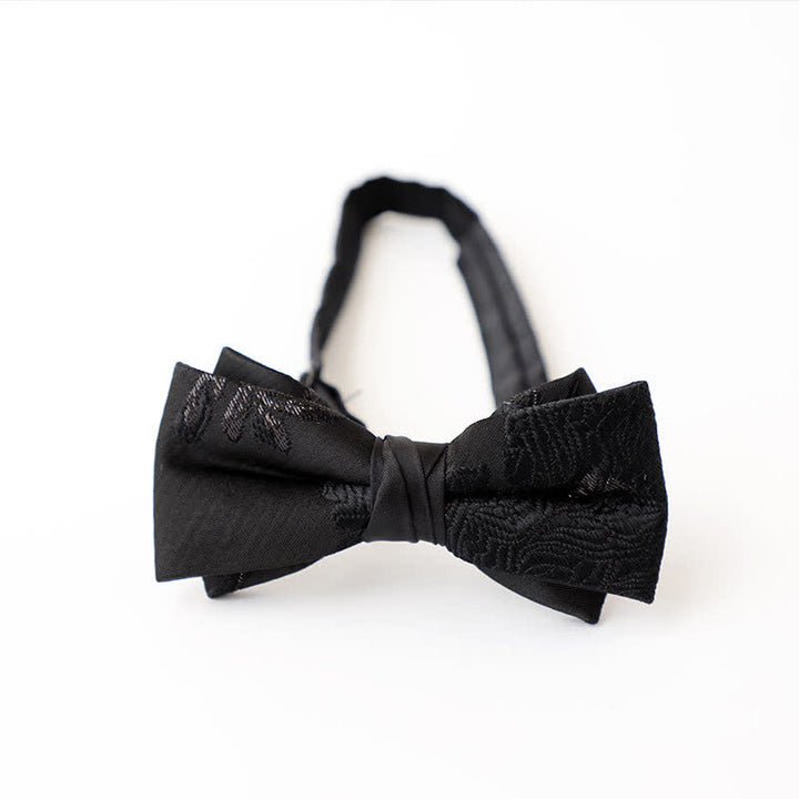 Nœud papillon noir à motif délicat pour homme