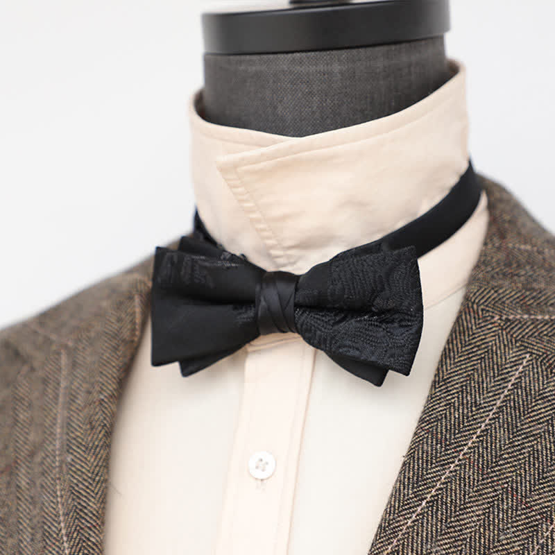 Nœud papillon noir à motif délicat pour homme
