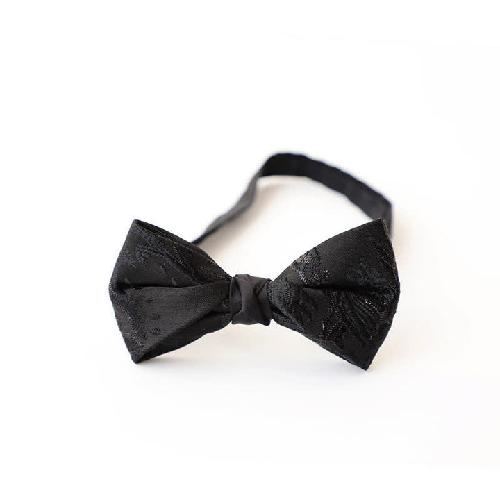 Nœud papillon noir à motif délicat pour homme