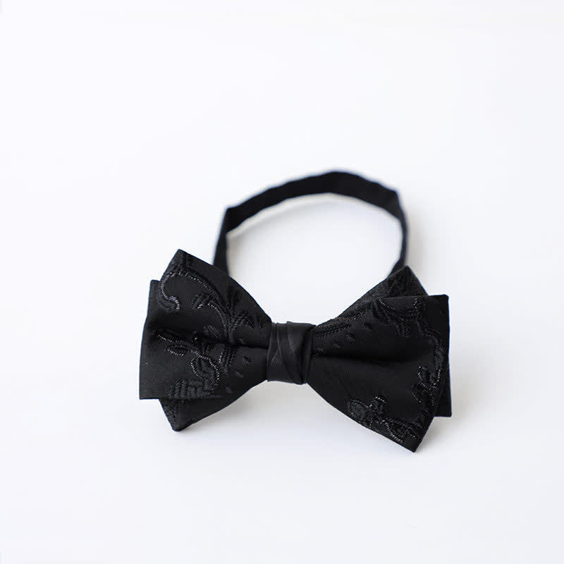 Nœud papillon noir à motif délicat pour homme