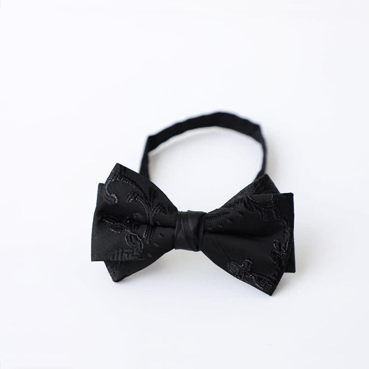 Nœud papillon noir à motif délicat pour homme