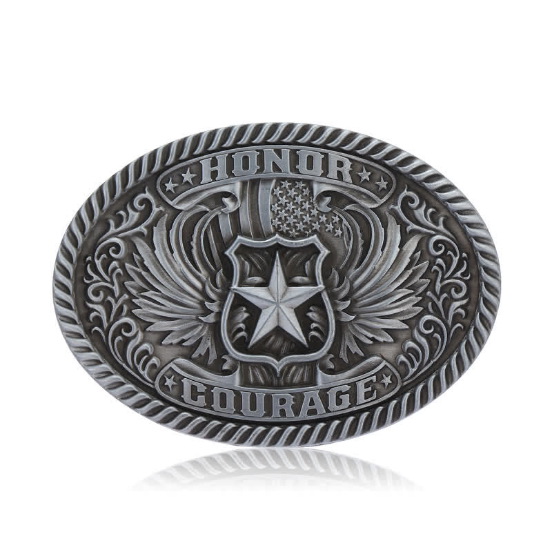 Ceinture en cuir à boucle pour homme avec ailes d'aigle et honneur