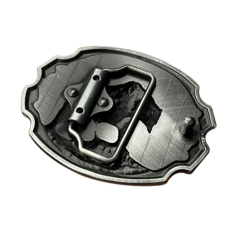 Ceinture en cuir à boucle émaillée pour homme avec motif ours polaire