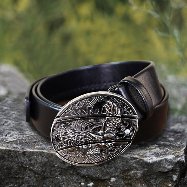 Ceinture en cuir pour homme avec couteau pliant Soaring Eagle