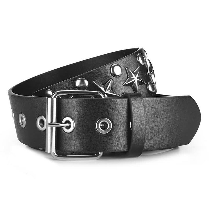 Ceinture en cuir à rivets et clous style punk rock star