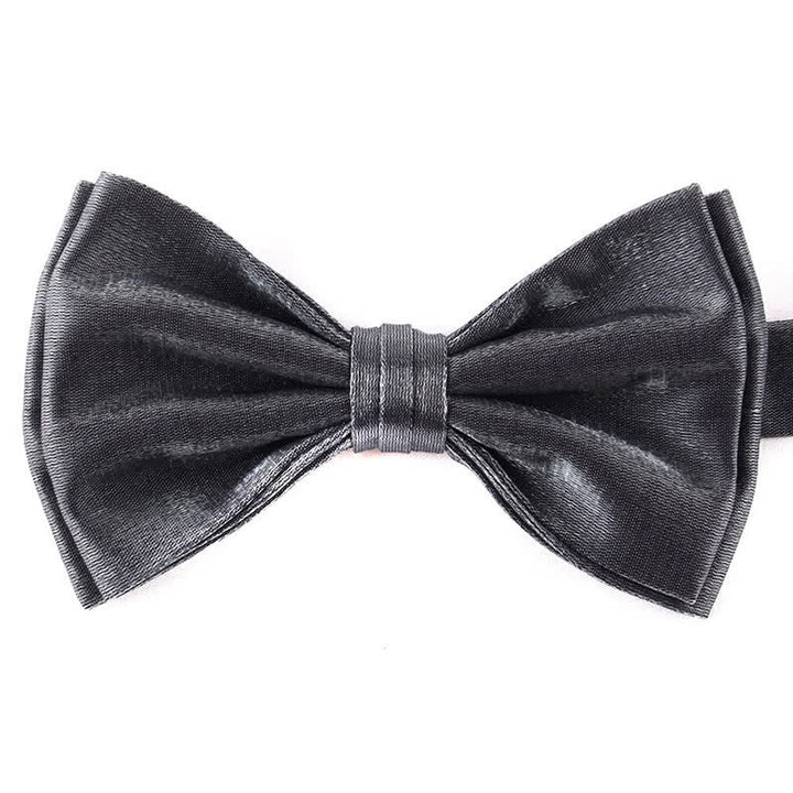 Nœud papillon double épaisseur décontracté pour homme, couleur unie
