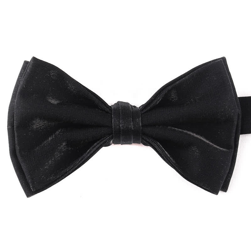 Nœud papillon double épaisseur décontracté pour homme, couleur unie