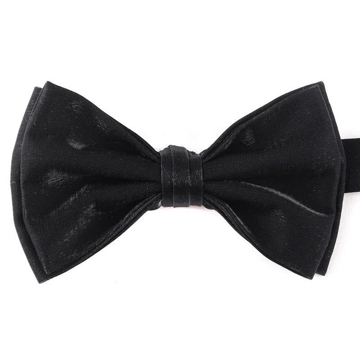 Nœud papillon double épaisseur décontracté pour homme, couleur unie