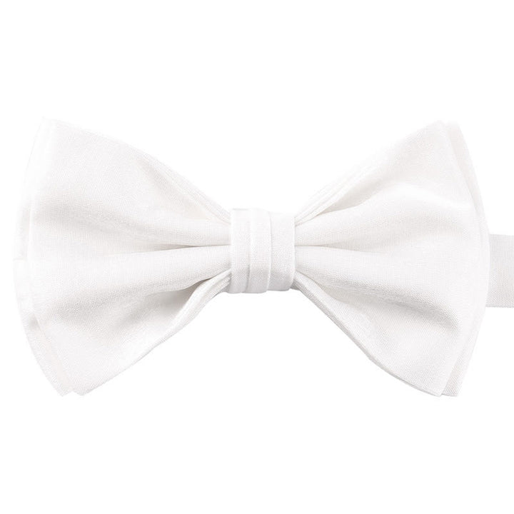 Nœud papillon double épaisseur décontracté pour homme, couleur unie