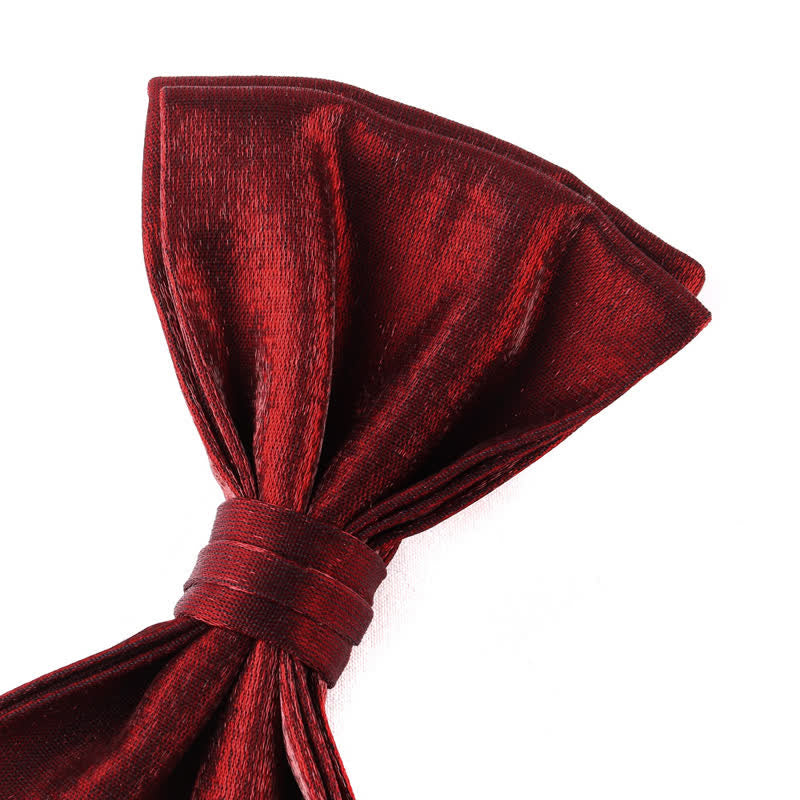 Nœud papillon double épaisseur décontracté pour homme, couleur unie