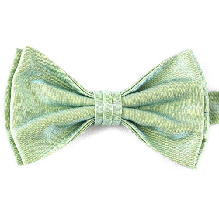 Nœud papillon double épaisseur décontracté pour homme, couleur unie
