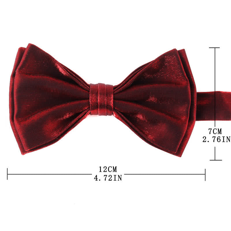 Nœud papillon double épaisseur décontracté pour homme, couleur unie