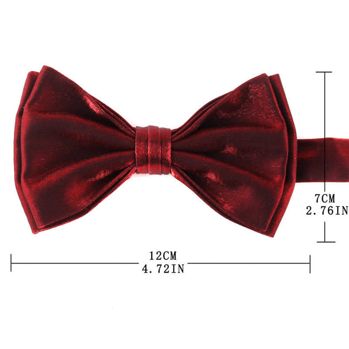 Nœud papillon double épaisseur décontracté pour homme, couleur unie