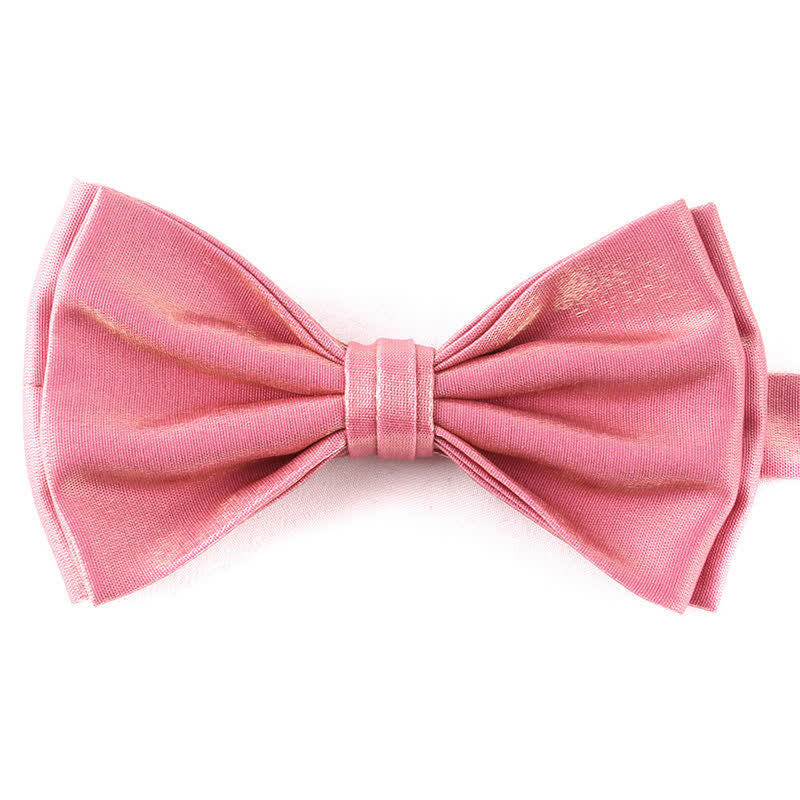 Nœud papillon double épaisseur décontracté pour homme, couleur unie