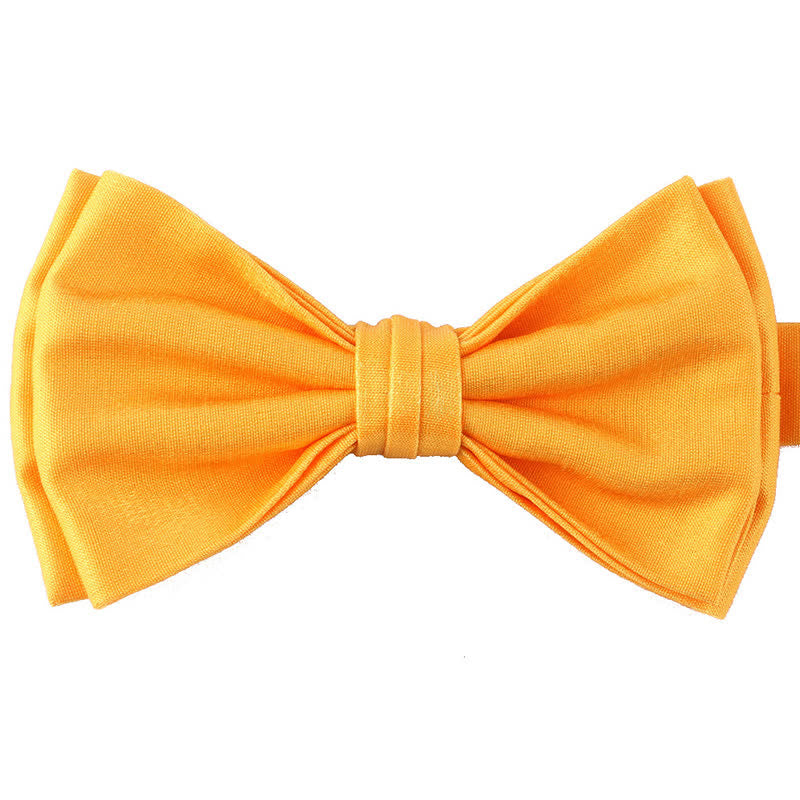 Nœud papillon double épaisseur décontracté pour homme, couleur unie