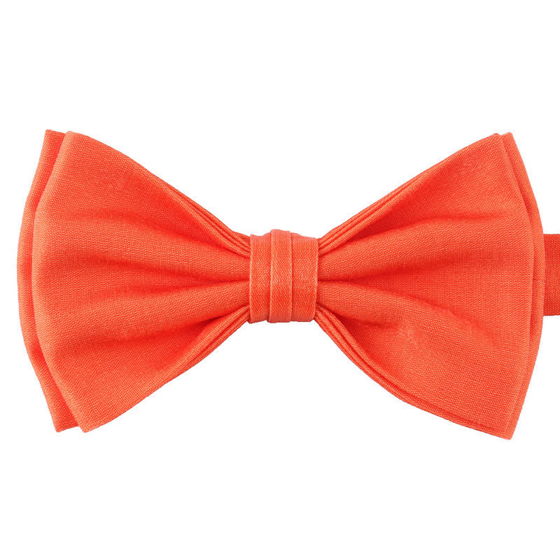 Nœud papillon double épaisseur décontracté pour homme, couleur unie