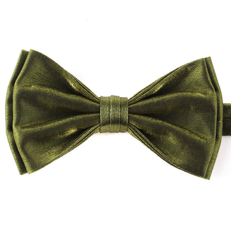 Nœud papillon double épaisseur décontracté pour homme, couleur unie