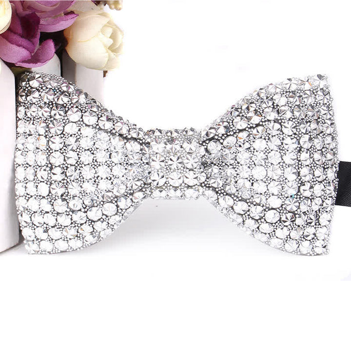Nœud papillon de fête luxueux en strass scintillant pour homme